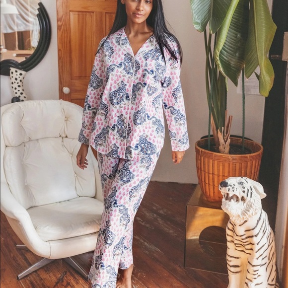 Anthropologie Printfresh pajamas set Tiger Queen. Sz Small New with tags - Picture 11 of 11